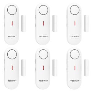 TECKNET Door Alarms for Kids Safety, Window Alarm Pool Alarms Door Alarm for Home Security, 2-in-1 Alarm & Chime, 3-Level Volume Control, Wireless Alarm for House Hotel Cars Sheds Caravans (6 Pack)