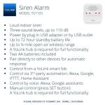 Smart Siren Alarm, Wireless Home Security Alarm with 110 dB Loud Audible Alerts, Remote Control, Compatible with Alexa, Google, Home Assistant, IFTTT - Hub Required