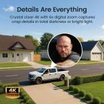 aosu T2 Ultra 4K Security Cameras Wireless Outdoor, 4 Cam Kit, Smart Home Security System with TrueColor Night Vision, AI Recognition & 360° Motion Tracking, Solar Power, Expandable 1TB Local Storage