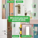 Treasem Home Security Door Lock, Upgraded Non-Spring and Flip Design for Easy to Open, Withstands 1200 lbs Force, Childproof Door Reinforcement Lock for Inward Swinging Doors, Silver, 1 Pack