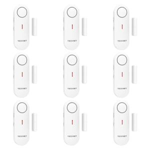 TECKNET Door Alarms for Kids Safety, Window Alarm Pool Alarms Door Alarm for Home Security, 2-in-1 Alarm & Chime, 3-Level Volume Control, Wireless Alarm for House Hotel Cars Sheds Caravans (9 Pack)