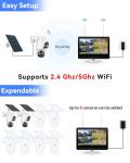 VORGUT Solar Camera Outdoor Wireless, 2pcs 4MP+ 4MP Dual Lens Solar Cameras for Home Security System with 12'' Monitor 16CH NVR, 360° PTZ, 2.4G/5G WiFi, Human Detection, Color Night Vision, 500G HDD