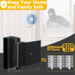 Rerishom Door Lock Withstand 800 lbs for Inward Swinging Door, Door Reinforcement Lock with 8 Screws to Prevent Unauthorized Entry, Pin Tumbler for Extra Home Security and Privacy, 2 Pack, Black