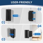 Lvyesea 3Pcs Door Reinforcement Lock, Door Locks for Kids Safety, Door Safety Locks from Inside, Withstand 800lbs Force-Enhance Home Security(Black)