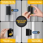 Rerishom Door Lock Withstand 800 lbs for Inward Swinging Door, Door Reinforcement Lock with 8 Screws to Prevent Unauthorized Entry, Pin Tumbler for Extra Home Security and Privacy, 2 Pack, Black