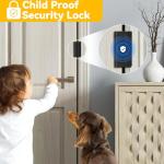 Rerishom Door Lock Withstand 800 lbs for Inward Swinging Door, Door Reinforcement Lock with 8 Screws to Prevent Unauthorized Entry, Pin Tumbler for Extra Home Security and Privacy, 2 Pack, Black