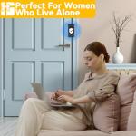 Rerishom Door Lock Withstand 800 lbs for Inward Swinging Door, Door Reinforcement Lock with 8 Screws to Prevent Unauthorized Entry, Pin Tumbler for Extra Home Security and Privacy, 2 Pack, Black