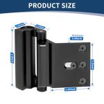 Lvyesea 3Pcs Door Reinforcement Lock, Door Locks for Kids Safety, Door Safety Locks from Inside, Withstand 800lbs Force-Enhance Home Security(Black)