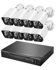 KEPEAK Wired Security Camera System Indoor Outdoor, Motion Detection, Remote Access, 8pcs 1080P Surveillance CCTV Cameras, H.265+ 8CH DVR(NO HDD)