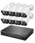 KEPEAK Wired Security Camera System Indoor Outdoor, Motion Detection, Remote Access, 8pcs 1080P Surveillance CCTV Cameras, H.265+ 8CH DVR(NO HDD)