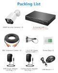 KEPEAK Wired Security Camera System Indoor Outdoor, Motion Detection, Remote Access, 8pcs 1080P Surveillance CCTV Cameras, H.265+ 8CH DVR(NO HDD)