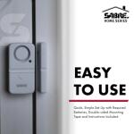 SABRE Wireless Home Security Door Window Burglar Alarm with LOUD 120 dB Siren, DIY EASY to Install, 2-Pack,white