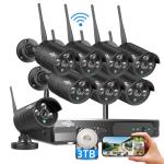 Hiseeu Wireless Security Camera System, 16CH NVR 5MP Outdoor WiFi Cameras, 8-Cam Kit, Plug-in Home Security System, Motion Detection, IP66, 3TB HDD, No Monthly Fees