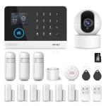PGST Home Security Systems with HD Camera and 32GB Memory Card,Wireless 4G GSM Home Alarm System,120dB Siren,Motion Sensors,Tuya App Remote Control for Villa,Apartment,Kids Safety (17 PCS)