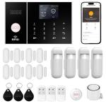 XUK Smart Home Security System,4G/GSM &WiFi Wireless Alarm Kit with Door/Window Sensors,PIR Motion Detectors,App Remote Control,Compatible with Alexa &Google Home,Easy Installation (21pcs Set)