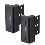 Husfunov 2 Pack Home Security Door Lock,Childproof Door Reinforcement Lock,with 3" Stop Withstand 800 lbs,for Inward Swing Doors,Night Kids Safety Metal Flip Lock Deadbolt Latch (Black)