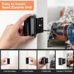 Husfunov 2 Pack Home Security Door Lock,Childproof Door Reinforcement Lock,with 3" Stop Withstand 800 lbs,for Inward Swing Doors,Night Kids Safety Metal Flip Lock Deadbolt Latch (Black)