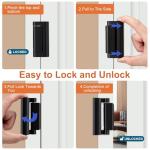 Husfunov 2 Pack Home Security Door Lock,Childproof Door Reinforcement Lock,with 3" Stop Withstand 800 lbs,for Inward Swing Doors,Night Kids Safety Metal Flip Lock Deadbolt Latch (Black)