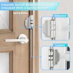 MaxxGeek Home Door Reinforcement Lock - High Security Anti-Burglary Lock, Aluminum Guard for Home Security (Silver Oxide)