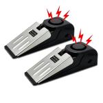 HNHMT 2 Pack Portable Door Stop Alarm, Door Stopper with 120db Loud Security Alarm, Travel Door, Doorstops Wedge Sensors Security Devices for Traveling Apartment Hotel and Home (Black)