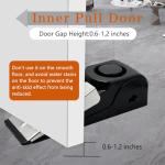 HNHMT 2 Pack Portable Door Stop Alarm, Door Stopper with 120db Loud Security Alarm, Travel Door, Doorstops Wedge Sensors Security Devices for Traveling Apartment Hotel and Home (Black)