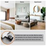 HNHMT 2 Pack Portable Door Stop Alarm, Door Stopper with 120db Loud Security Alarm, Travel Door, Doorstops Wedge Sensors Security Devices for Traveling Apartment Hotel and Home (Black)