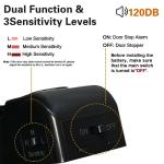 HNHMT 2 Pack Portable Door Stop Alarm, Door Stopper with 120db Loud Security Alarm, Travel Door, Doorstops Wedge Sensors Security Devices for Traveling Apartment Hotel and Home (Black)