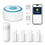 PGST Wireless Home Alarm System,Smart Home Security System with Tuya App Instant Alerts,DIY Door Alarms Kits Siren Hub with Door/Motion Sensors,Remote,Work with Alexa/Google Assistant for Apartment
