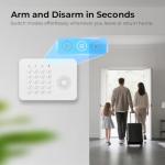 Hapippofa Wireless Home Security System WiFi/4G Home Alarm System with Phone APP Alert | Voice Control | No Subscription Fees | 24/7 Monitoring | Alexa Compatible