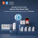 PGST Wireless Home Alarm System,Smart Home Security System with Tuya App Instant Alerts,DIY Door Alarms Kits Siren Hub with Door/Motion Sensors,Remote,Work with Alexa/Google Assistant for Apartment