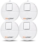 EVA LOGIK Modern Ultra-Thin Window Alarm with Loud 120dB Sound and Vibration Sensors Compatible with Virtually Any Window, Glass Break Alarm Perfect for Home, Office, Dorm Room- 4 Pack