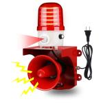 Motion Sensor Alarm with Human Detection,120dB Adjustable Siren & LED Strobe Lights Outdoor Security Alarm for Home Theft,Animal Intrusion,Garden Protection,Property Protection,AC110V with Plug