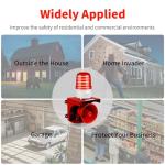 Motion Sensor Alarm with Human Detection,120dB Adjustable Siren & LED Strobe Lights Outdoor Security Alarm for Home Theft,Animal Intrusion,Garden Protection,Property Protection,AC110V with Plug