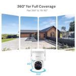 yeewise Solar Security Cameras Wireless Outdoor, 4 Cam-Kit, No Subscription, 4MP Home Security Cameras System with 360° Pan & Tilt, Color Night Vision, Motion Detection, Local Storage, 5G & 2.4G WiFi