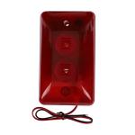 12V 15W Wired Strobe Siren - High-Decibel Sound Alarm with Flashing Red Light for Home and Hotel Security - Durable ABS Material