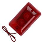 12V 15W Wired Strobe Siren - High-Decibel Sound Alarm with Flashing Red Light for Home and Hotel Security - Durable ABS Material