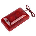12V 15W Wired Strobe Siren - High-Decibel Sound Alarm with Flashing Red Light for Home and Hotel Security - Durable ABS Material