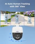 [12MP +Human Tracking] Hiseeu 12MP PoE PTZ Security Camera System, 8 Pcs Wired Security Cameras, 360°View, 2 Way Audio, 0 Monthly Fee, 4TB HDD 8 Port 16Ch PoE NVR，Home CCTV Surveillance Outdoor&Indoor