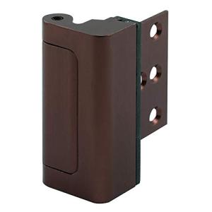 Prime-Line U 11441 Door Reinforcement Lock – Add Extra, High Security to your Home and Prevent Unauthorized Entry – 3” Stop, Aluminum Construction, Red Bronze (Single Pack)