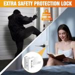 Upgraded Portable Door Lock for Travel & Home - No Drill Adjustable Security Lock for Inward Swing Doors, Fits Apartments & Hotels, Withstands 800lbs Force (1, White - Portable)
