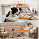 ZEEPORTE 2K Indoor Cameras for Home Security - Baby Monitor and Dog Pet Camera with Motion Detection, 2-Way Audio, Night Vision, Siren, Wired Security Camera - Compatible with Alexa and Google Home