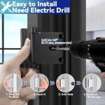 2Pack Door Reinforcement Lock Withstands 800lbs of Force - Black Extra Proof Door Lock for Kids Safety Drilling Required,Prevents Unauthorized Entry,Add a Door Security Locks for Home Safety & Privacy