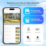 Solar Security Camera Wireless Outdoor, 2K HD Color Night Vision Home Security Camera System with 360° View Battery Powered Spotlight & Siren WiFi Camera Outdoor Motion Sensor and 2-Way Audio 4 Pack