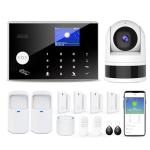 Home Security System with Camera, WiFi + GSM Home Alarm Kit with Phone App Alert, Door/Window Sensor, Remote Control for Apartments (13 Pieces)