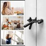 Upgraded Portable Door Lock Home Security Door Locker Privacy Perfect for Traveling Hotel Home Apartment College and Travel Lockdown Locks for Additional Safety, Pack of 2, Black