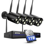 ANNKE Wireless Security Camera System-16CH Expandable 4K Security NVR, 4Pcs 2K Outdoor Cameras, 2-Way Voice, Motion Alert, Weatherproof, Mobile App-Controlled for Indoor/Outdoor Use, 1TB