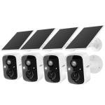 Hiseeu Solar Camera Security Outdoor, 4 Pack 100% Wireless 3K 4MP Surveillance Indoor WiFi Smart Cameras for Home Security Outside, PIR/AI Motion Detection, Waterproof, Color Night Vision, 2-Way Audio