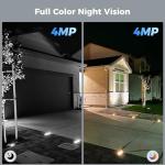 Hiseeu Solar Camera Security Outdoor, 4 Pack 100% Wireless 3K 4MP Surveillance Indoor WiFi Smart Cameras for Home Security Outside, PIR/AI Motion Detection, Waterproof, Color Night Vision, 2-Way Audio