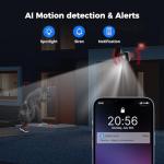 Hiseeu Solar Camera Security Outdoor, 4 Pack 100% Wireless 3K 4MP Surveillance Indoor WiFi Smart Cameras for Home Security Outside, PIR/AI Motion Detection, Waterproof, Color Night Vision, 2-Way Audio