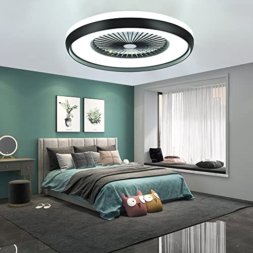 HUMHOLD Black Ceiling Fan and Light Combo